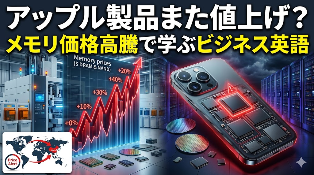 Appleが値上げ不可避?メモリー高騰で学ぶビジネス英語ニュース教材
