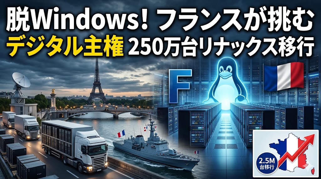 フランス政府250万台PCのLinux移行で学ぶ|デジタル主権のビジネス英語教材