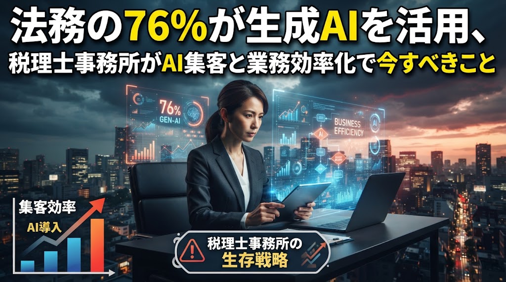 法務の76%が生成AIを活用、税理士事務所がAI集客と業務効率化で今すべきこと