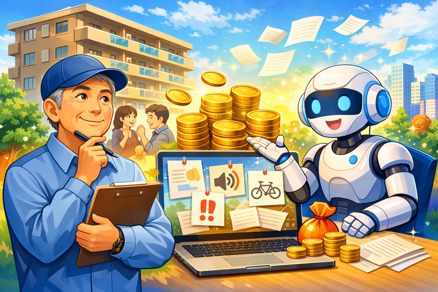 マンション管理員歴20年超の経験が副収入に変わる|AIで作る「掲示文テンプレート販売」で月1〜3万円
